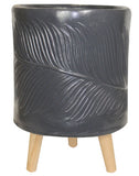 Fibre Clay Footed Leaf Pot