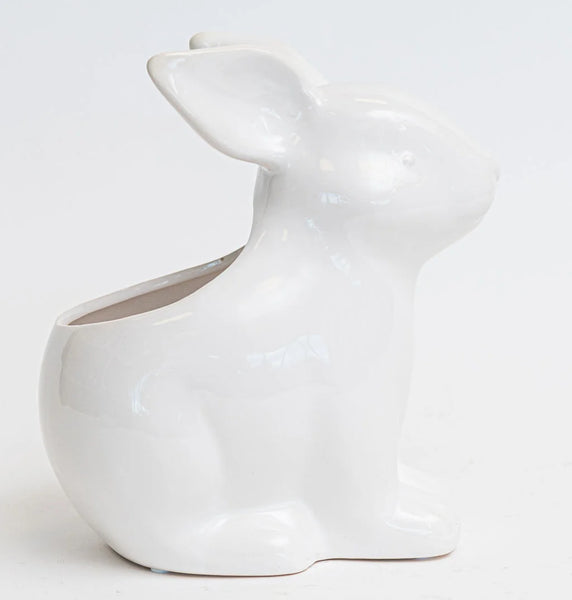 White Bunny Pot