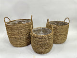 Jute + Straw Plant Baskets