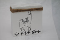 Wood Llama Box Sign