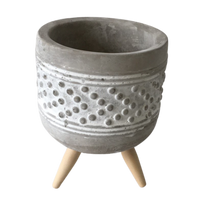 Cement Footed Pot