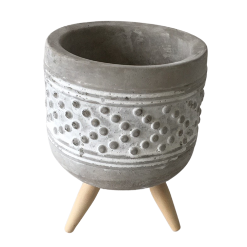 Cement Footed Pot