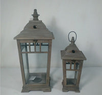 Wooden Lantern - Greywash