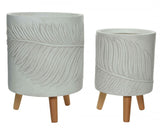 Fibre Clay Footed Leaf Pot