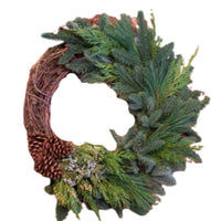 Grapevine and Greens Living Wreath
